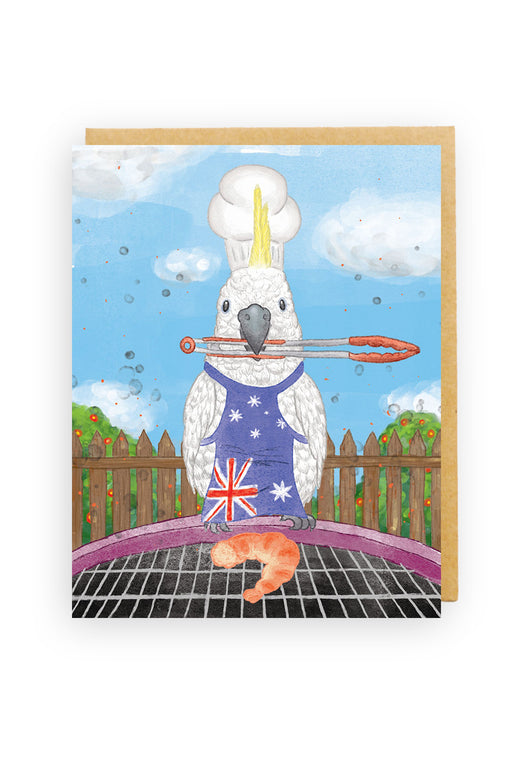 Squirrel Design Studio-Cockatoo Barbecue - Greeting Card-Mott and Mulberry