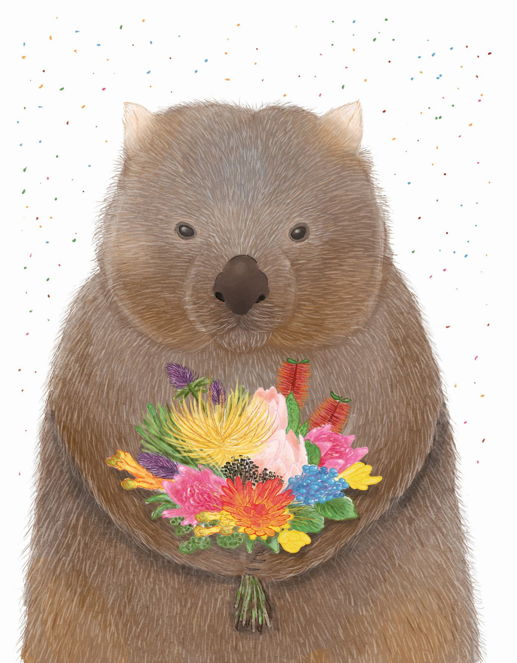 Squirrel Design Studio-Wombat Bouquet - Greeting Card-Mott and Mulberry