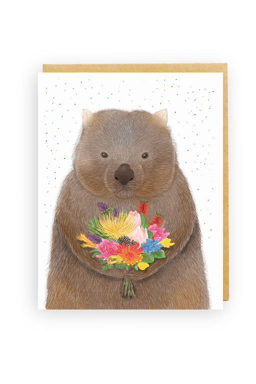 Squirrel Design Studio-Wombat Bouquet - Greeting Card-Mott and Mulberry