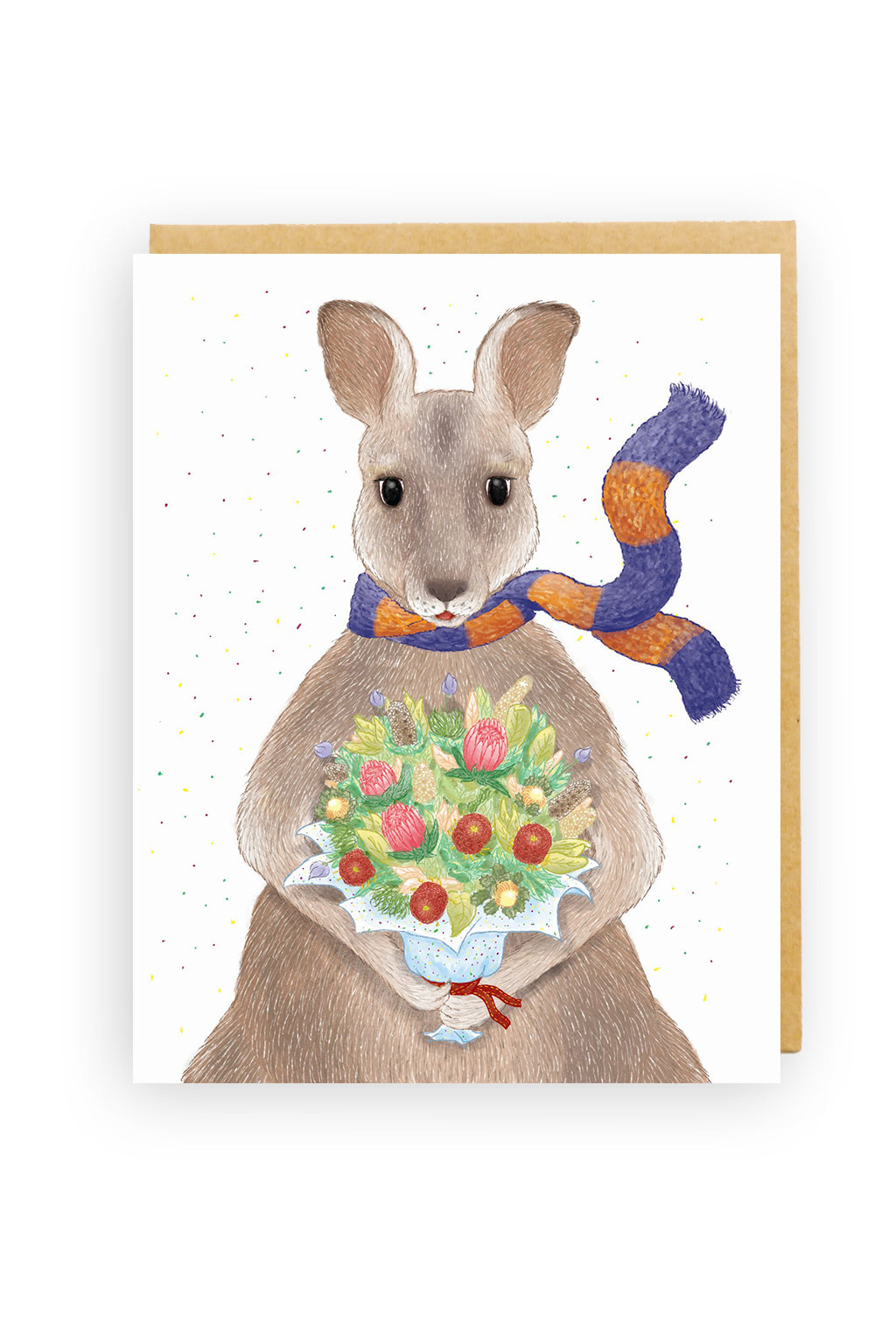 Squirrel Design Studio-Kangaroo Bouquet - Greeting Card-Mott and Mulberry