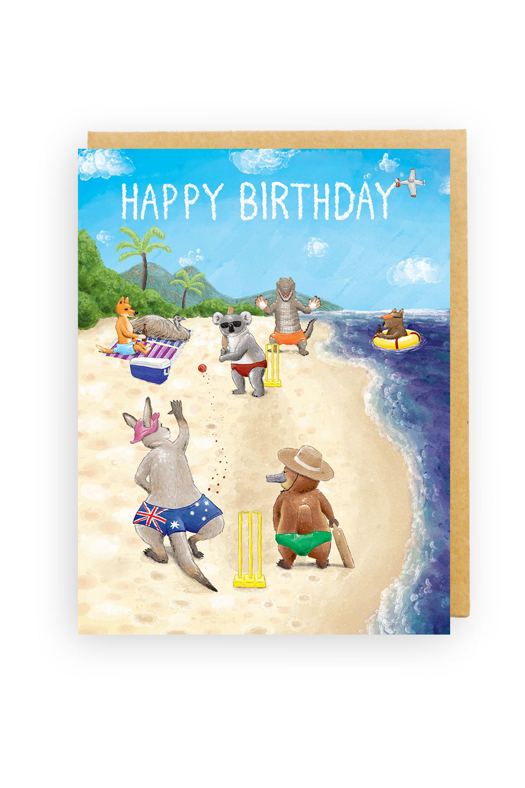 Squirrel Design Studio-Beach Cricket - Birthday Card-Mott and Mulberry