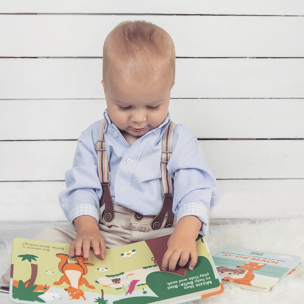 Mizzie The Kangaroo-Be Active' Interactive Touch and Feel Mizzie Baby Board Book-Mott and Mulberry