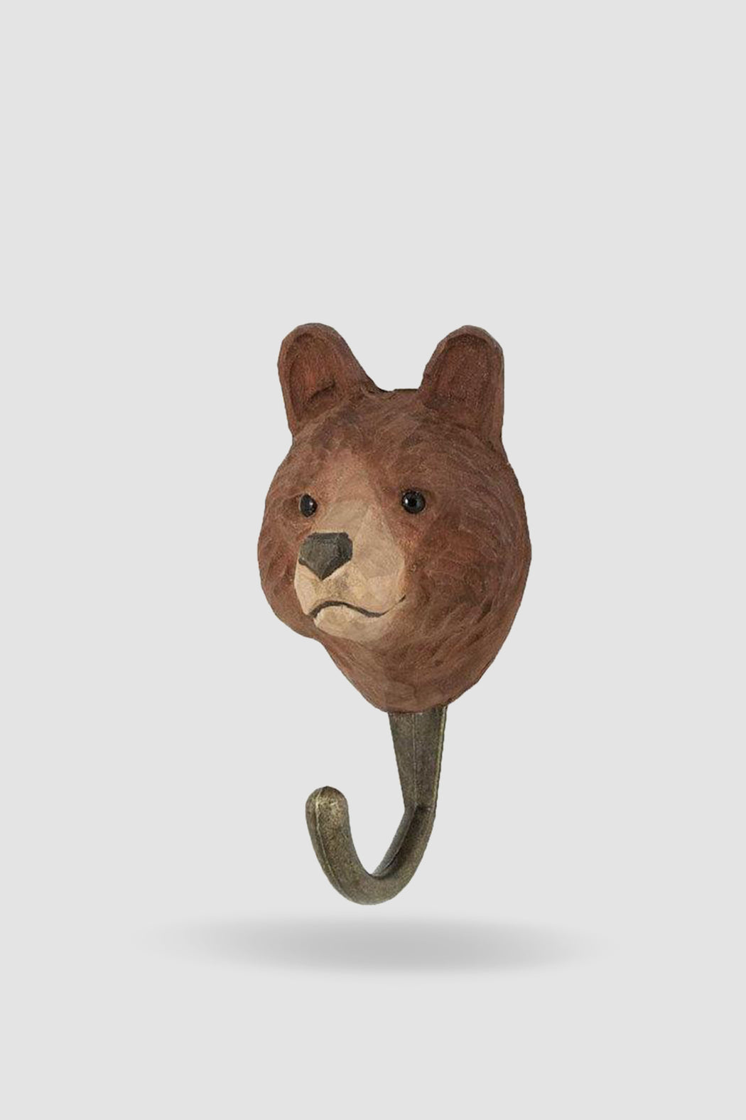 Hall and Wares-Hand Carved Brown Bear   Hook-Mott and Mulberry