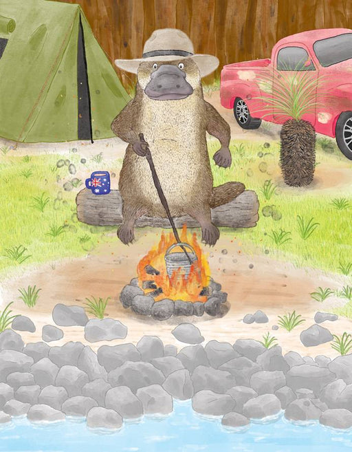 Squirrel Design Studio-Camping Platypus - Greeting Card-Mott and Mulberry