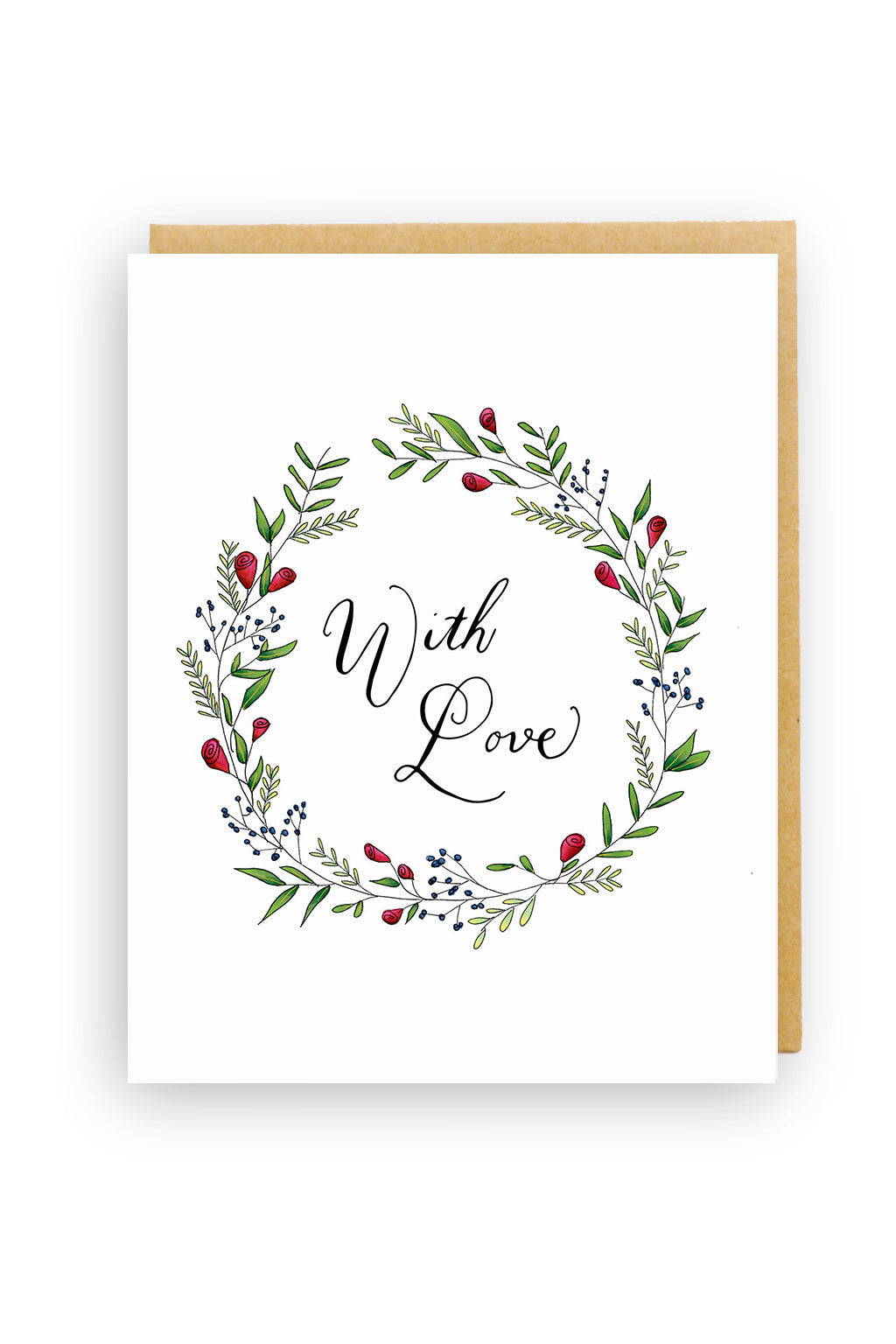 Squirrel Design Studio-Rose Wreath - Love Card-Mott and Mulberry
