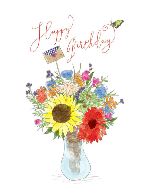 Squirrel Design Studio-Flowers In A Vase - Birthday Card-Mott and Mulberry