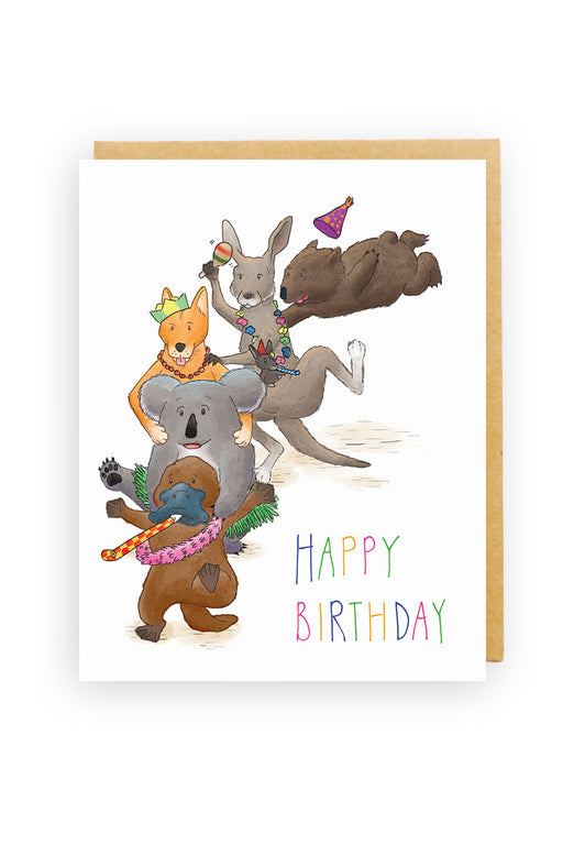 Squirrel Design Studio-Conga Line Party - Birthday Card-Mott and Mulberry