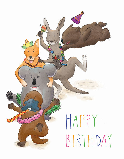Squirrel Design Studio-Conga Line Party - Birthday Card-Mott and Mulberry
