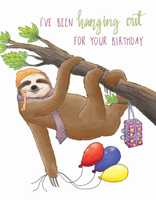 Squirrel Design Studio-I've Been Hanging Out Sloth - Birthday Card-Mott and Mulberry