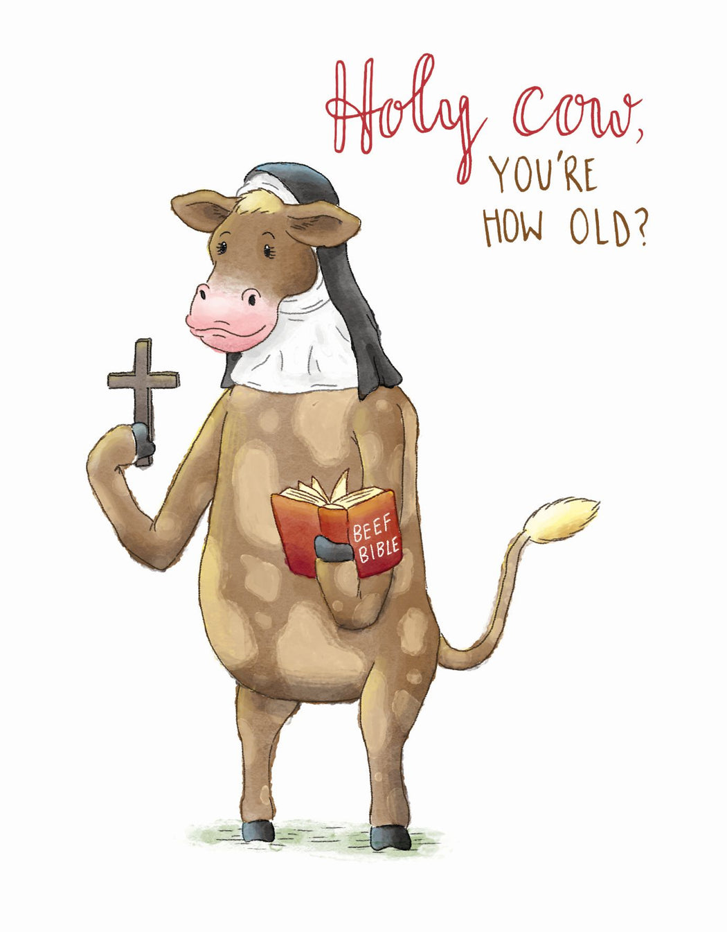Squirrel Design Studio-Holy Cow, You're How Old? - Birthday Card-Mott and Mulberry
