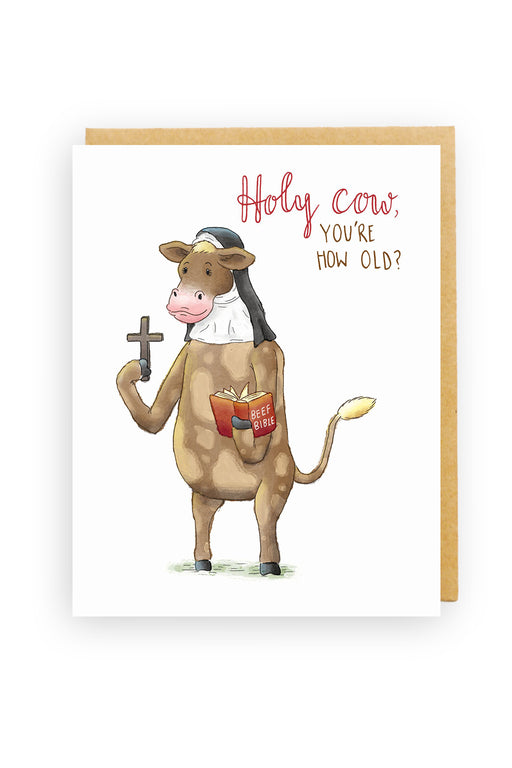 Squirrel Design Studio-Holy Cow, You're How Old? - Birthday Card-Mott and Mulberry