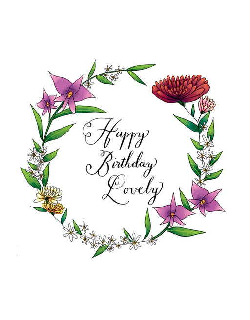 Squirrel Design Studio-Cooktown Orchids Wreath - Birthday Card-Mott and Mulberry