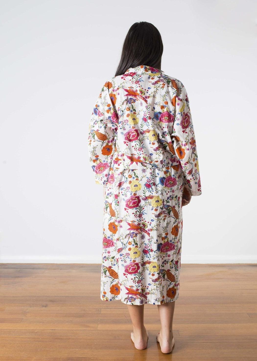 Linens Unlimited-Kimono faye peacock white-Mott and Mulberry