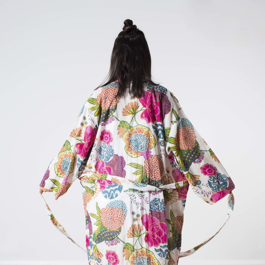 Linens Unlimited-Kimono samara white-Mott and Mulberry