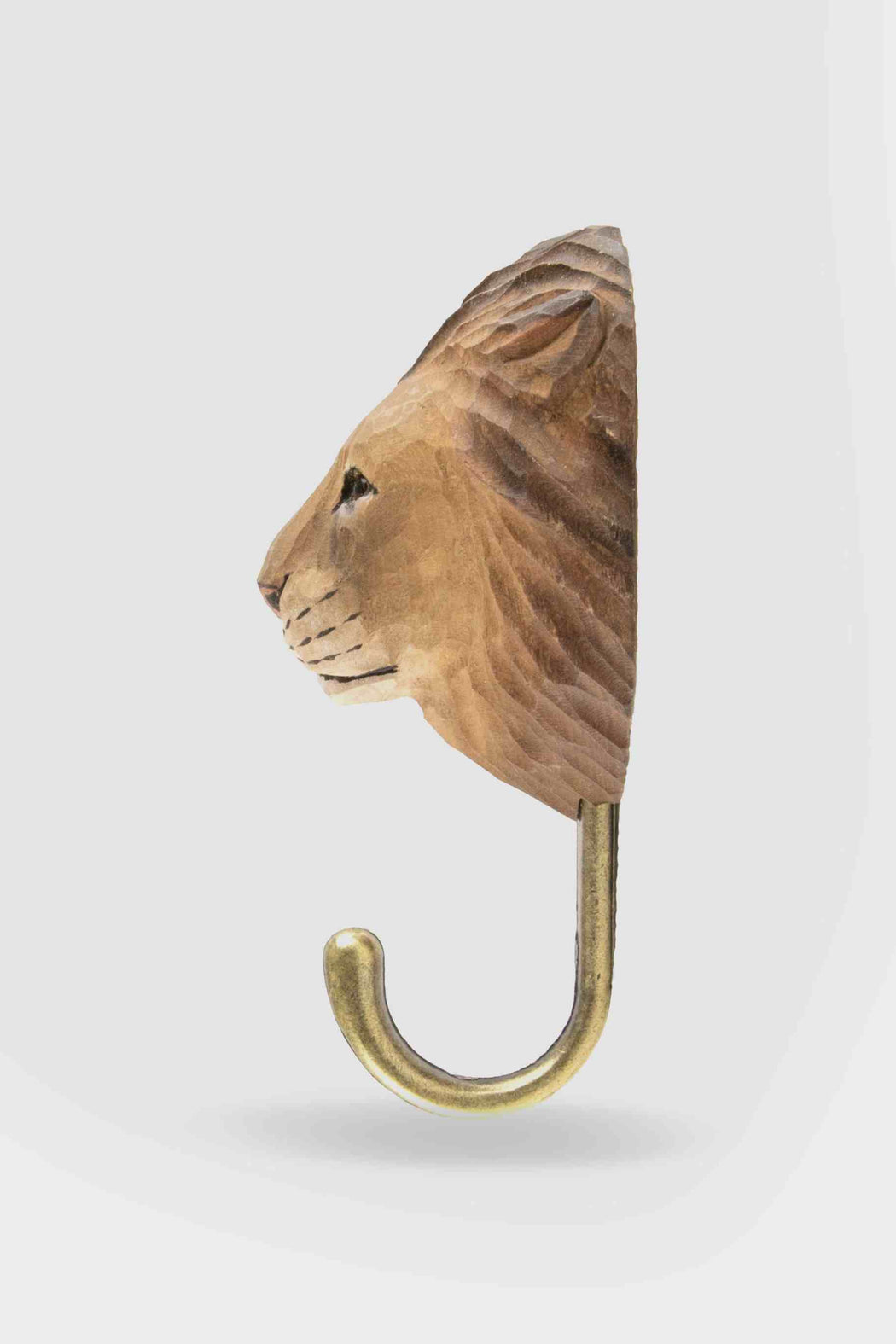 Hall and Wares-Hand Carved Lion Hook-Mott and Mulberry