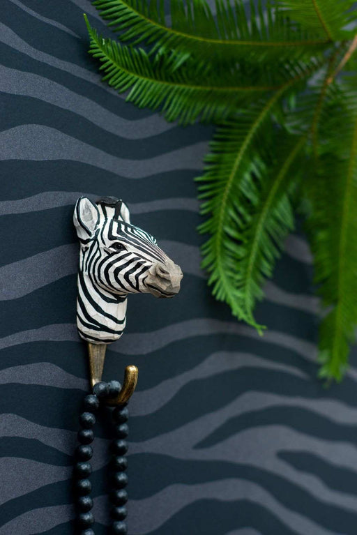 Hall and Wares-Hand Carved Zebra   Hook-Mott and Mulberry