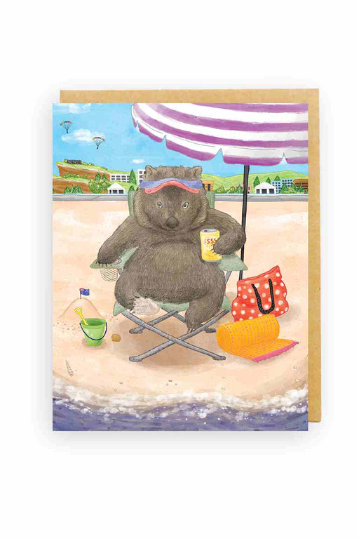 Squirrel Design Studio-Beach Chair Wombat - Card-Mott and Mulberry