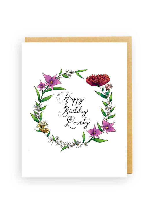 Squirrel Design Studio-Cooktown Orchids Wreath - Birthday Card-Mott and Mulberry