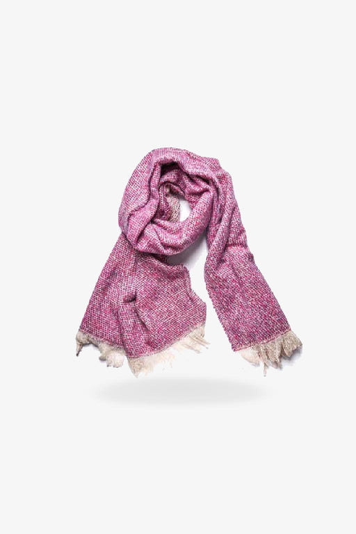 Rare Rabbit-Speckles with Natural Tassels Scarf - MAGENTA-Mott and Mulberry