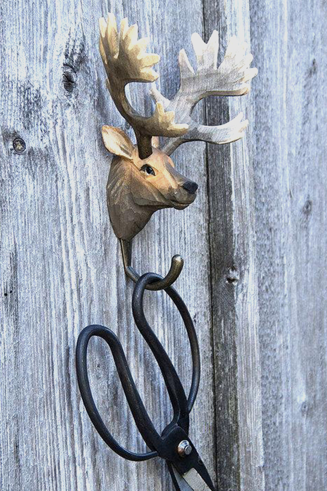 Hall and Wares-Hand Carved Red Deer Hook-Mott and Mulberry