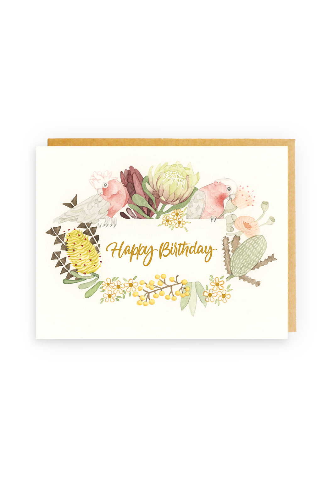 Squirrel Design Studio- Happy Birthday, Beautiful GOLD FOIL  - Greeting Card-Mott and Mulberry