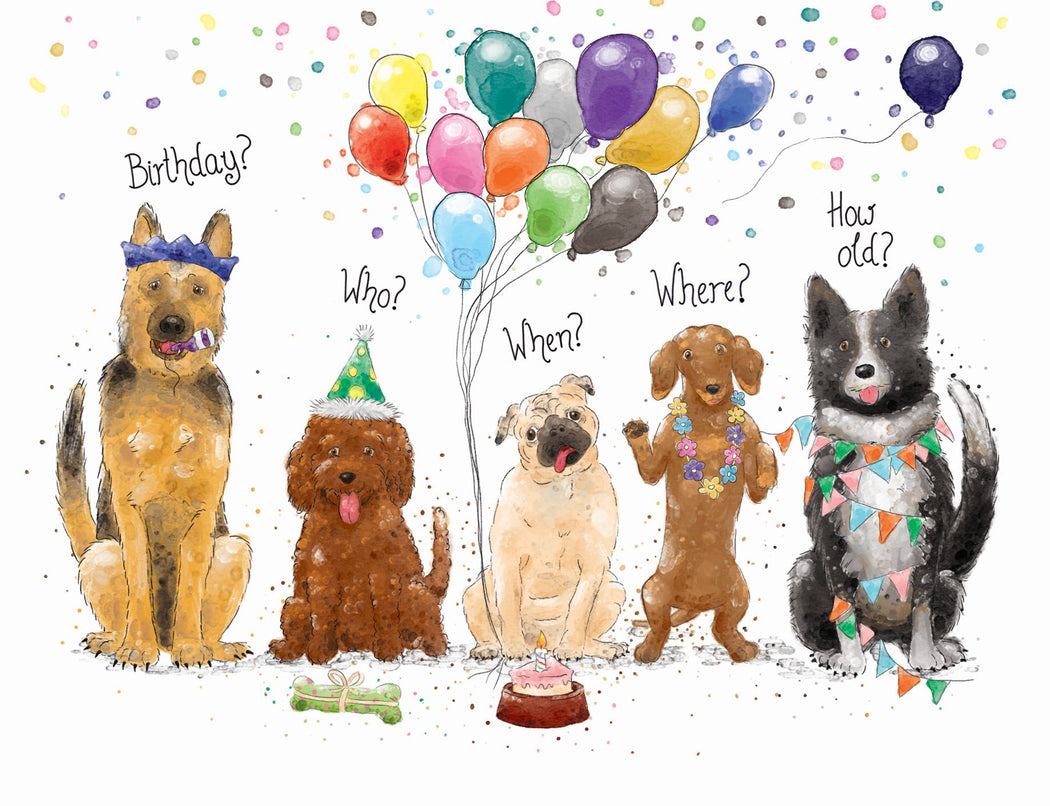 Squirrel Design Studio-Birthday Dogs - Birthday Card-Mott and Mulberry