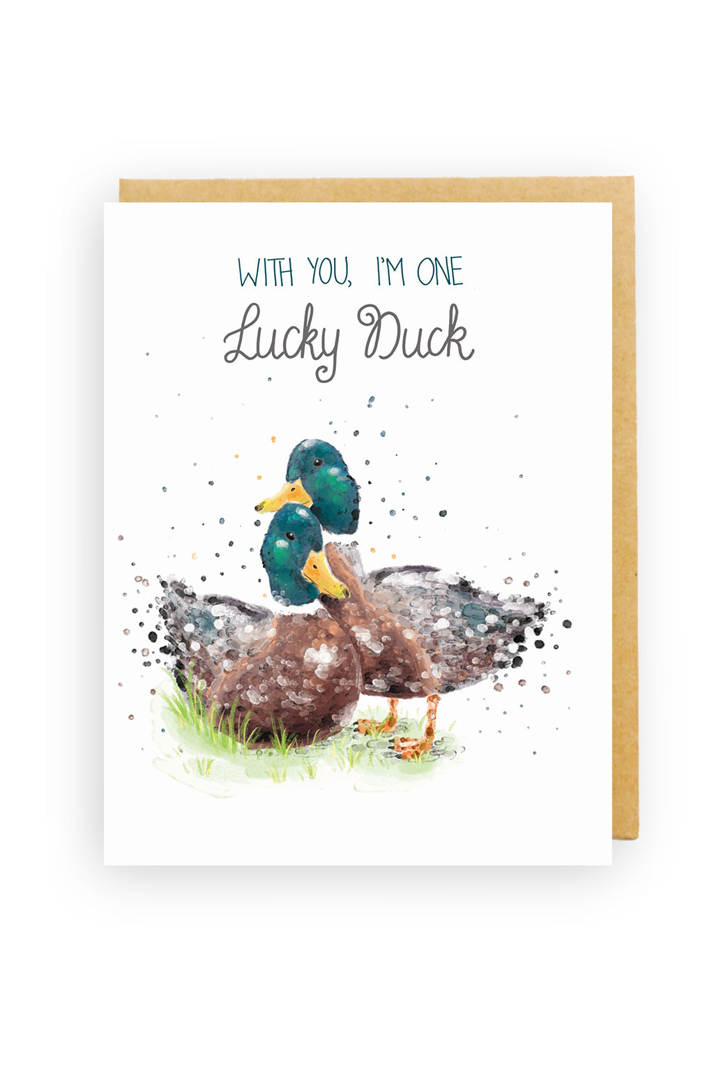 Squirrel Design Studio-With You I'm One Lucky Duck - Love Card-Mott and Mulberry
