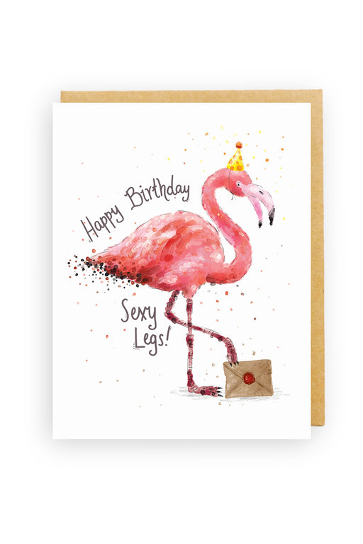 Squirrel Design Studio-Sexy Legs Flamingo - Birthday Card-Mott and Mulberry