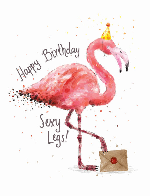 Squirrel Design Studio-Sexy Legs Flamingo - Birthday Card-Mott and Mulberry