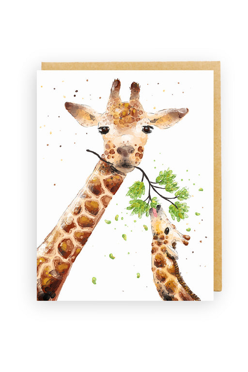 Squirrel Design Studio-Giraffe With Baby - Greeting Card-Mott and Mulberry